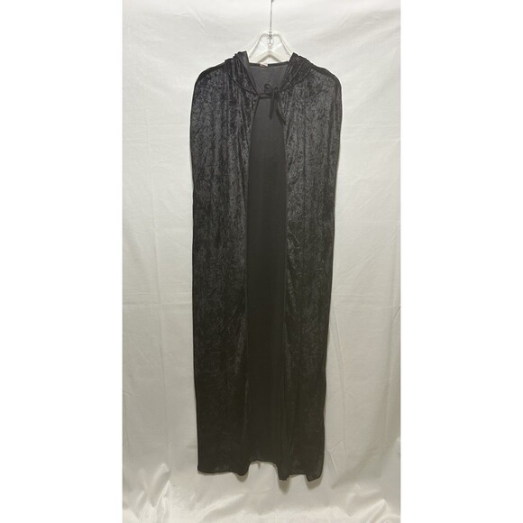 Unbranded Unisex One Size Hooded Black Cape Theater Gothic Festival - Picture 1 of 10